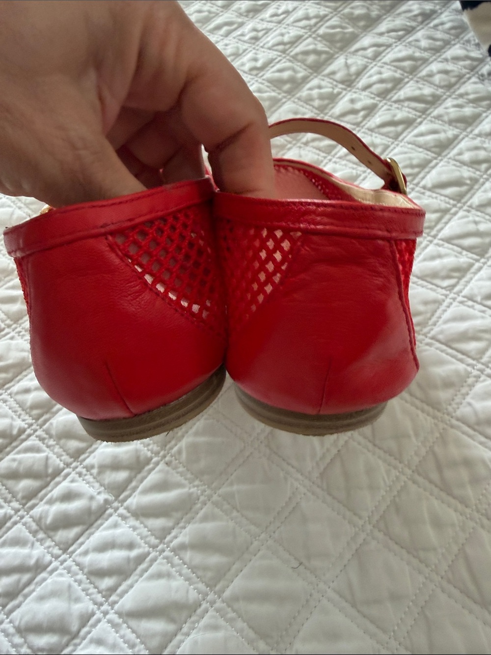 Dolce Vita Rodni Red Mesh Mary Jane Flats with Buckle - Picture 9 of 11